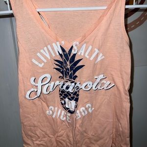 Pink Vacation Womens Summer Pineapple Tank Top Shirt